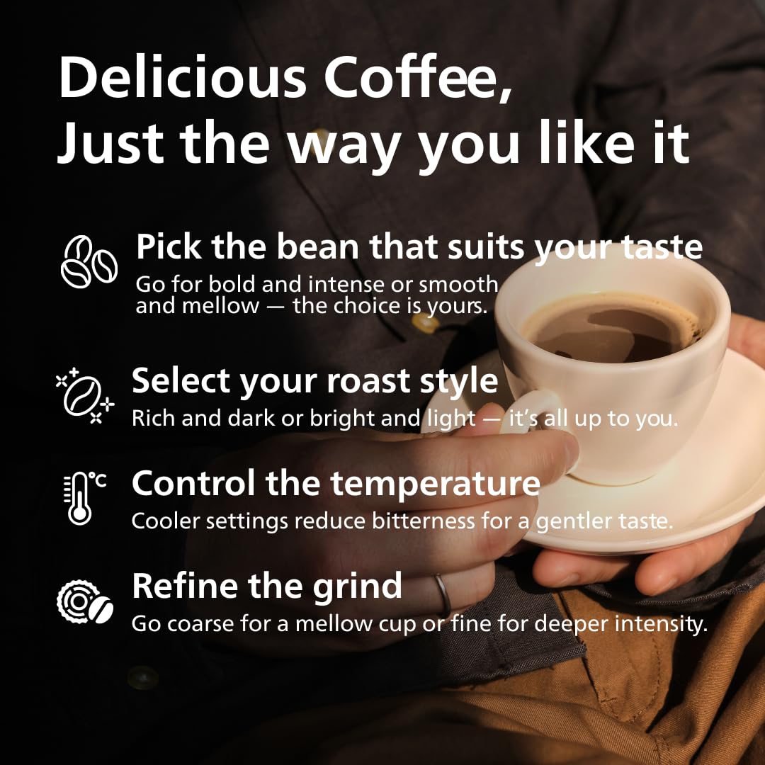 PHILIPS 3300 Series Bean to Cup Coffee Machine, 5 Hot/Iced Drinks One Touch
