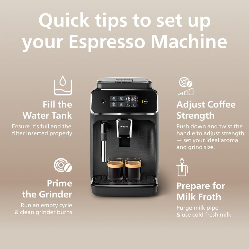 PHILIPS 3300 Series Bean to Cup Coffee Machine, 5 Hot/Iced Drinks One Touch