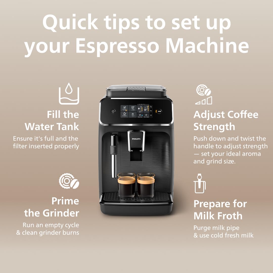 PHILIPS 3300 Series Bean to Cup Coffee Machine, 5 Hot/Iced Drinks One Touch