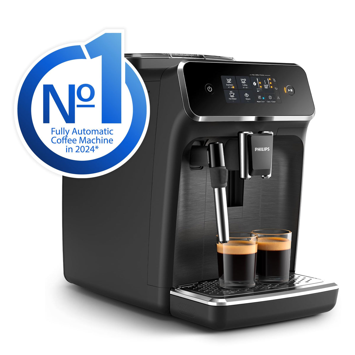 PHILIPS 3300 Series Bean to Cup Coffee Machine, 5 Hot/Iced Drinks One Touch
