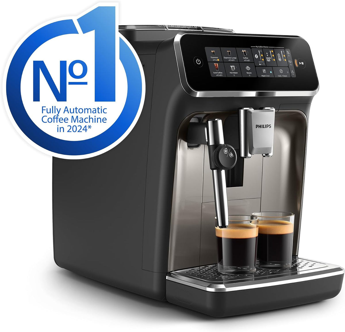 PHILIPS 3300 Series Bean to Cup Coffee Machine, 5 Hot/Iced Drinks One Touch