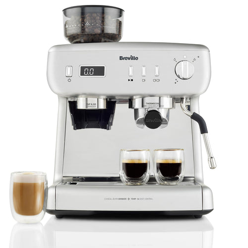 Breville Barista Max Espresso Machine | Latte & Cappuccino Coffee Maker with Integrated Bean Grinder & Steam Wand | 2.8 L Water Tank | 15 Bar Italian Pump | Stainless Steel