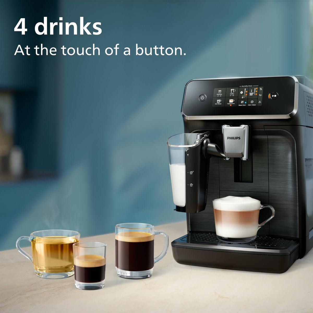 PHILIPS 3300 Series Bean to Cup Coffee Machine, 5 Hot/Iced Drinks One Touch